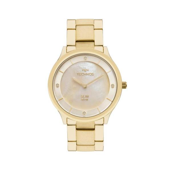 Relógio Technos Feminino Ref: Gl20hf/4x Slim Dourado