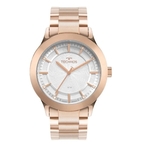 Relogio Technos Feminino Rose a prova dagua grande inox strass 2036MMZ/1K