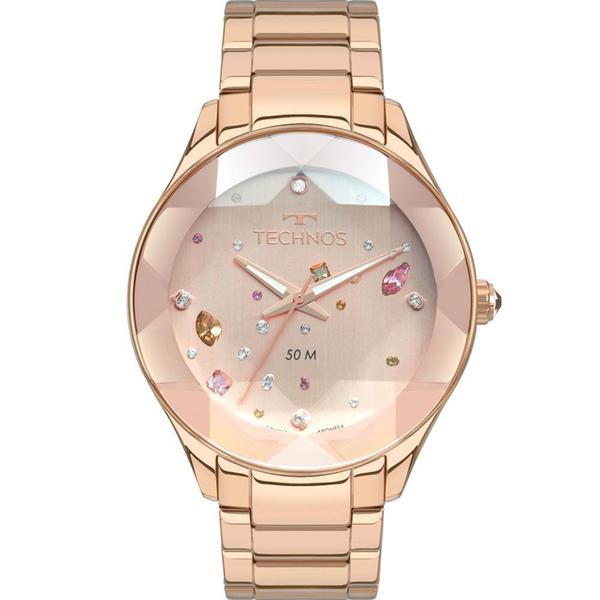 Relógio Technos Feminino Rosê Elegance Crystal 2039CA/4T Analógico 5 Atm Cristal Mineral