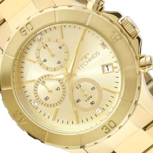 Relógio Technos Feminino Social Dourado Cronógrafo Js15bm 4d