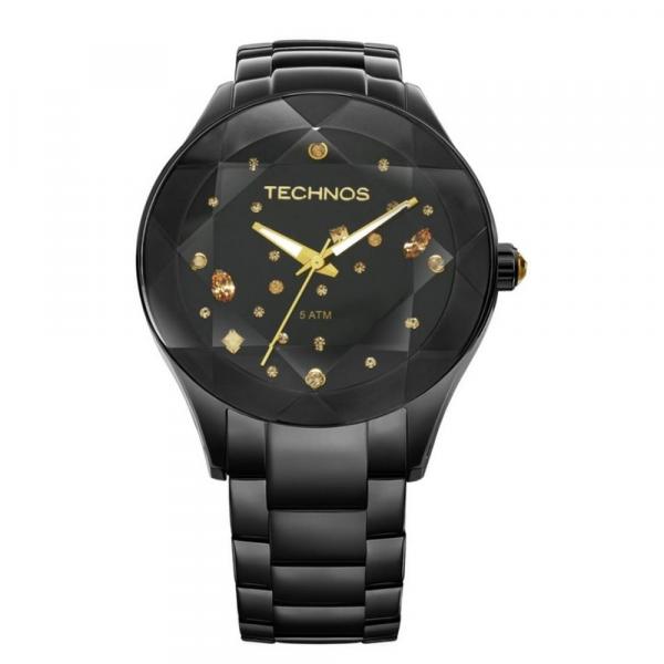 Relógio Technos Feminino Todo Preto Swarovski 2039au/1p