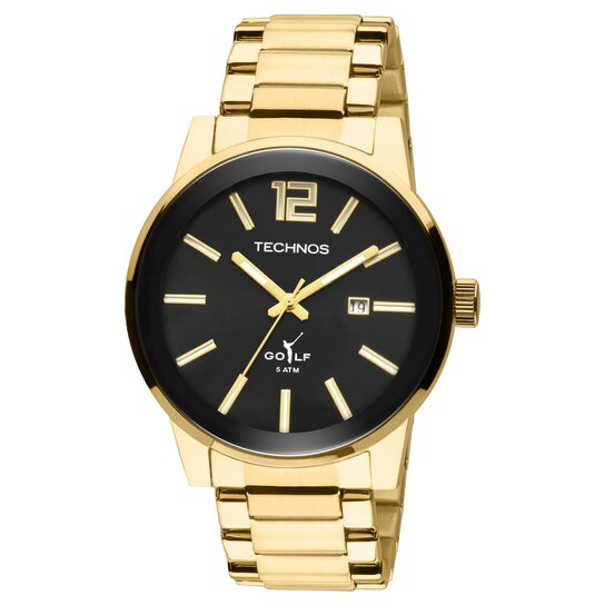 Relógio Technos Masculino 2115tt/4p Preto e Dourado