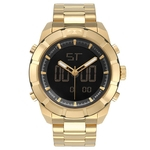 Relógio TECHNOS masculino anadigi aço dourado BJ3340AC/4P