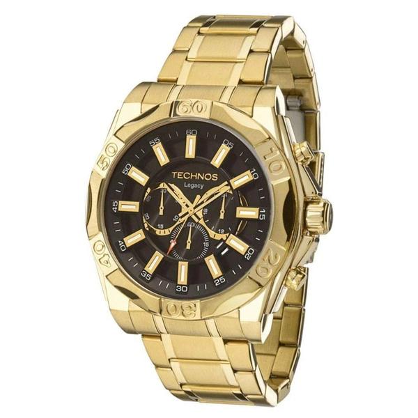 Relógio Technos Masculino Analógico Classic Legacy Dourado e Preto JS25BC/4P