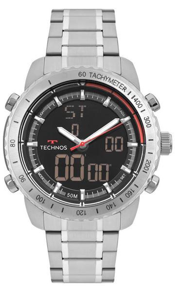 Relogio Technos Masculino Analogico e Digital Prata Inox W23745AA/1P