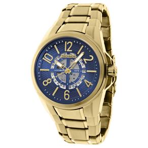 Relógio Technos Masculino Automático Tsas37ab/4a Azul Dourado Esqueleto