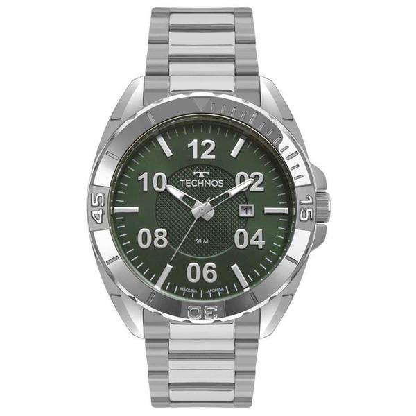 Relógio Technos Masculino Casual Militar Prata 2117LBI/K1V