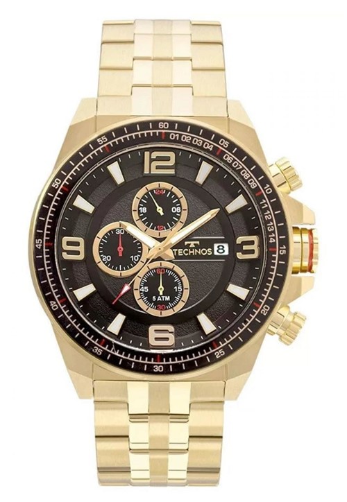 Relógio Technos Masculino Chrono Dourado JS15FC4P