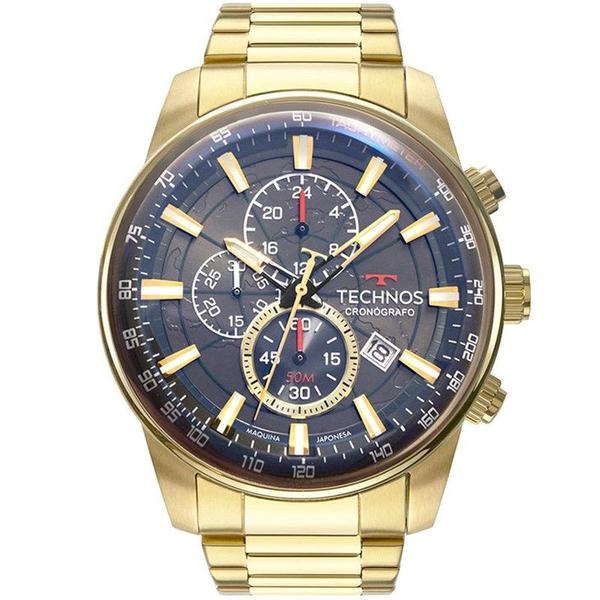 Relógio Technos Masculino Clássico Grandtech Dourado JS15FQ/4C