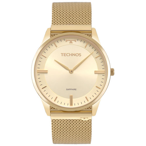 Relógio Technos Masculino Dourado Classic Slim 9t22am/4x