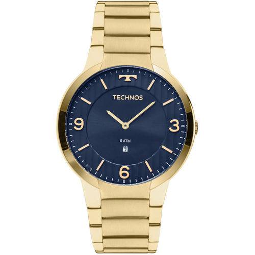 Relógio Technos Masculino Dourado Classic Slim Gl15an/4a