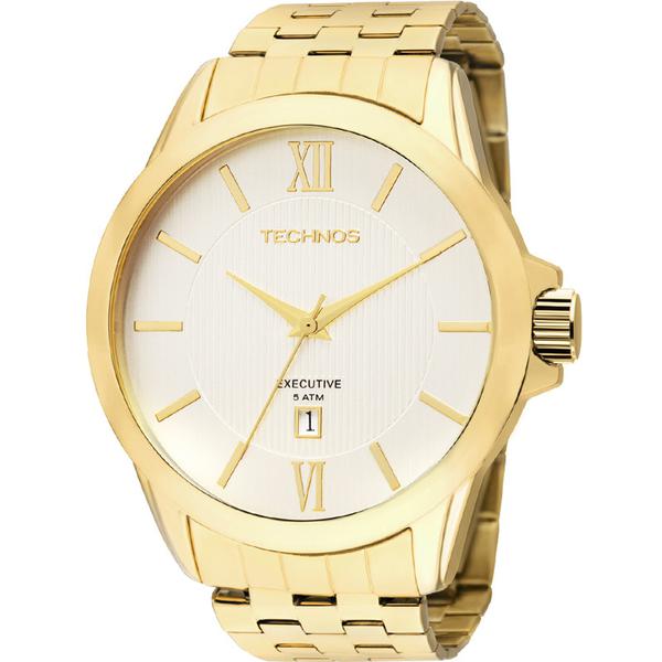 Relógio Technos Masculino Dourado Executive 2115KNI/4K