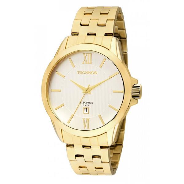 Relógio Technos Masculino Dourado Executive 2115KNI/4K