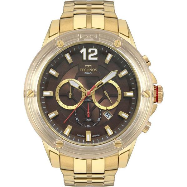 Relógio Technos Masculino Dourado Legacy JS26AP/4M Analógico 10 Atm Cristal Mineral