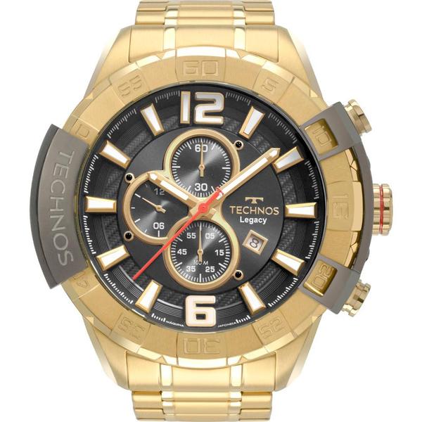 Relógio Technos Masculino Dourado Legacy OS10FE/4P Analógico 10 Atm Cristal Mineral