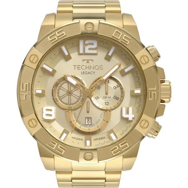 Relógio Technos Masculino Dourado Legacy OS2ABN/4X Analógico 10 Atm Cristal Mineral