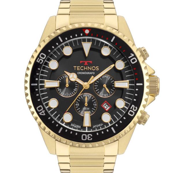 Relógio Technos Masculino Dourado Skymaster JS25CD/4C