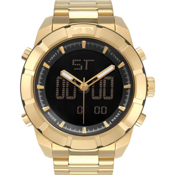 Relógio Technos Masculino Dourado TS Digiana BJ3340AC/4P Anadigi 10 Atm Cristal Mineral