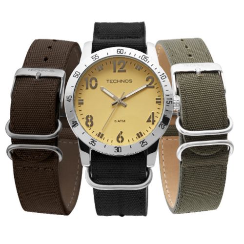 Relógio Technos Masculino Performance Militar Troca Pulseiras 2035lwt/0b