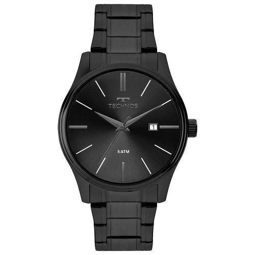 Relogio Technos Masculino Preto com Calendario 2115mpo/4p