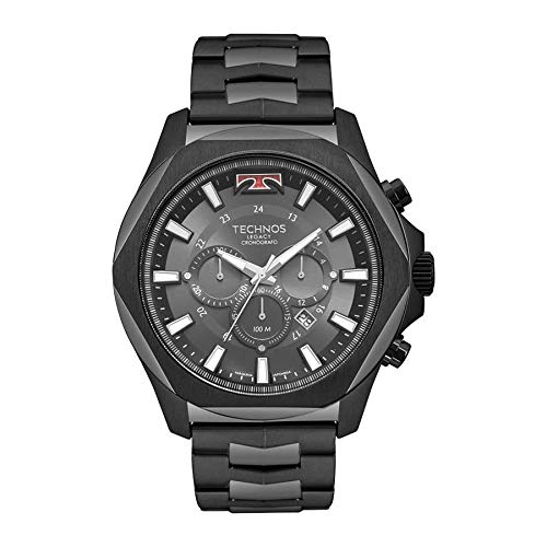 Relógio Technos Masculino Ref: Js26al/4p Big Case Cronógrafo Black