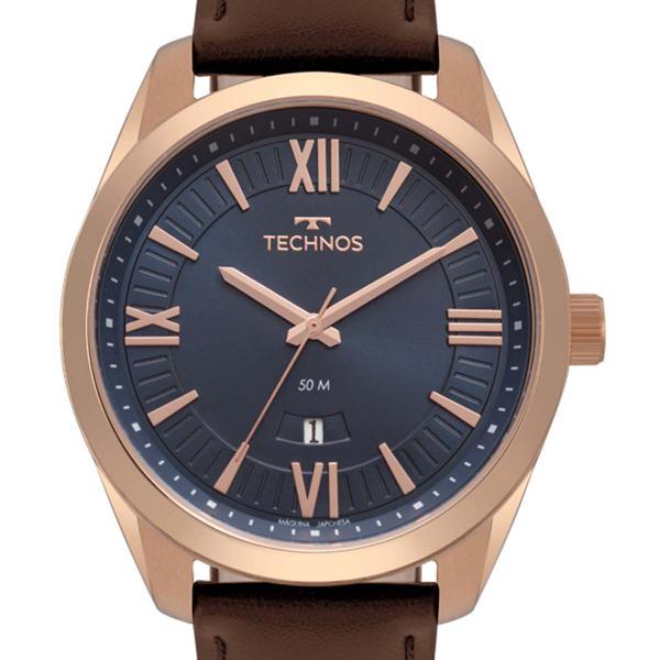 Relógio Technos Masculino Rose Pulseira de Couro 2115MSO/2A