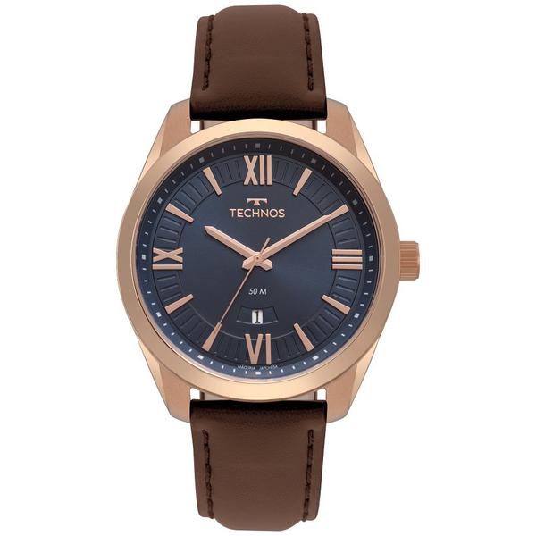 Relógio Technos Masculino Rose Pulseira de Couro 2115MSO/2A