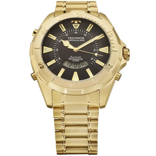 Relógio Technos Masculino Skydiver Ana- Digi Dourado T205FL/4P