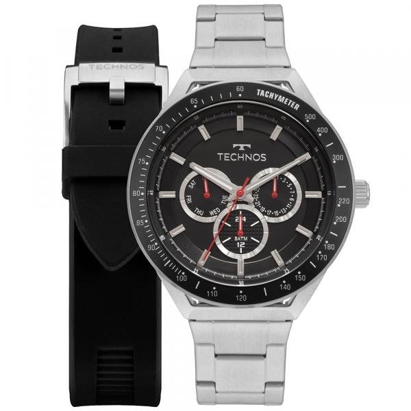 Relógio Technos Masculino Skymaster Prata Troca Pulseira 6P29AJYT1P