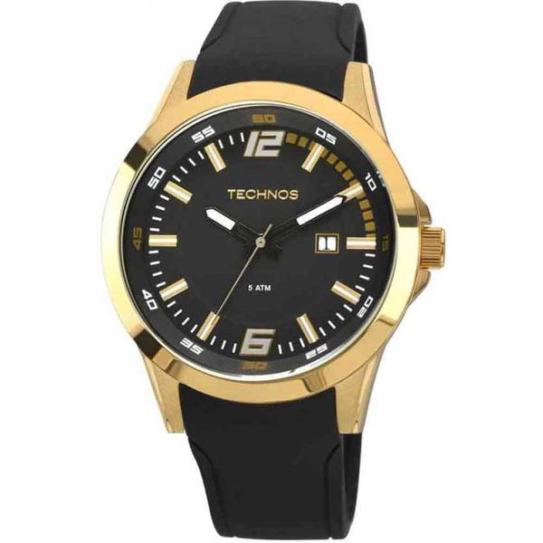 Relógio Technos Performance Race Masculino Dourado Pulseira de Silicone 2115KPU/8P