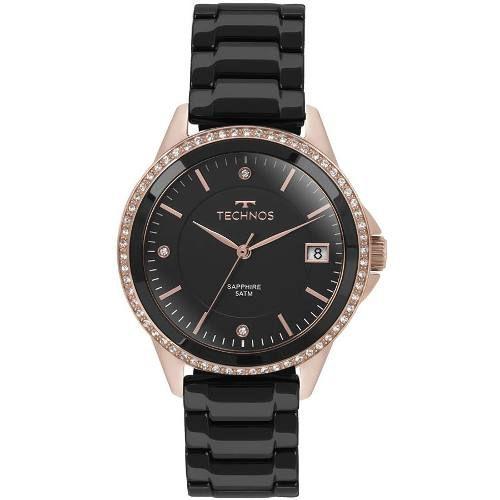 Relógio Technos Rosé e Preto Feminino Ceramic 2315kzr/4p