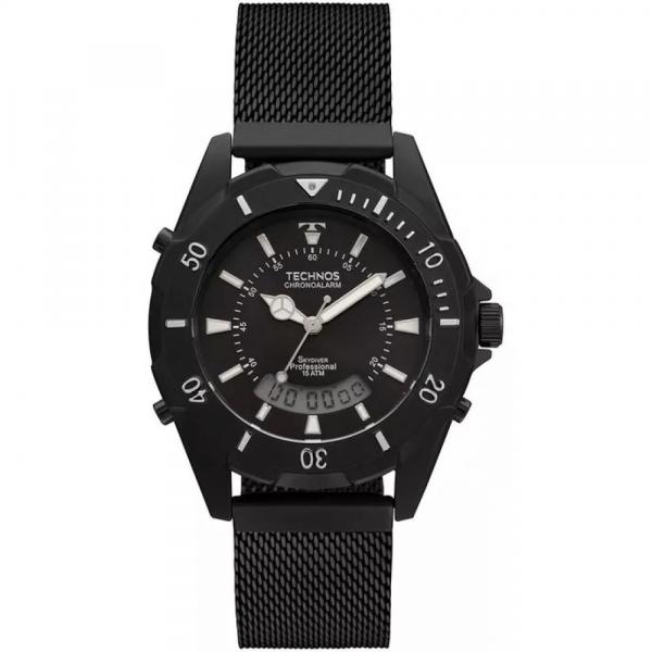 Relógio Technos Skydiver Preto T205jg/4p Pulseira Mesh