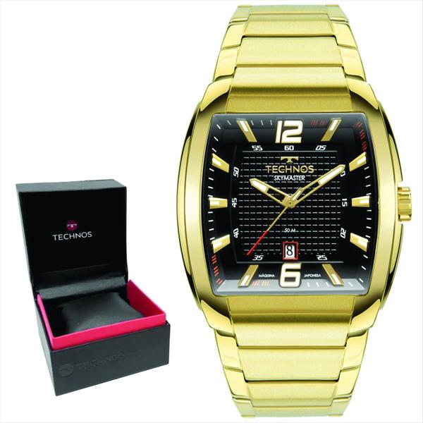 Relógio Technos Skymaster Masculino Dourado Original NF