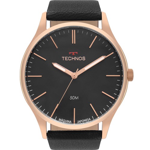 Relógio Technos Steel Masculino Rosé e Preto 2035Mqg/2P