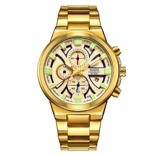 Relógio Temeite Chronometer (Dourado com Azul)