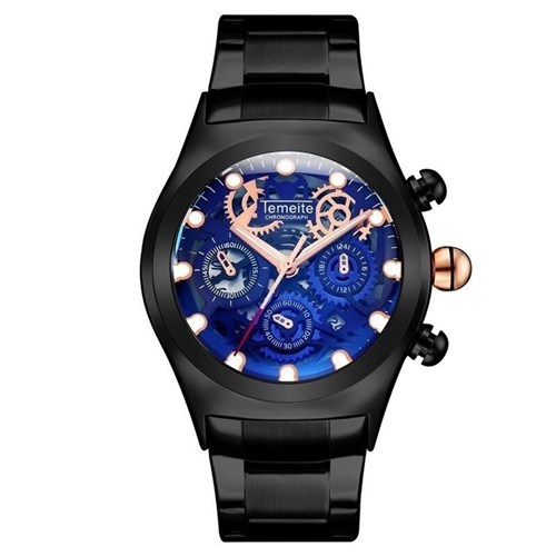 Relógio Temeite Millionaire (Preto e Azul)