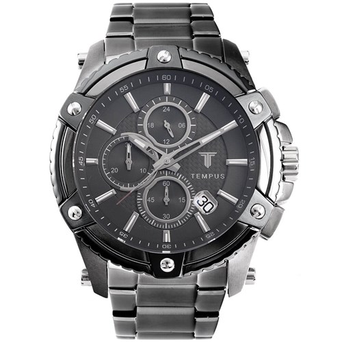 Relógio TEMPUS Dual Time Chronograph Silver Cinza