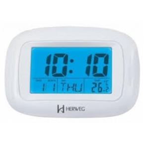 Relogio Termometro Despertador Digital com Temperatura e Calendario Herweg Luz Noturna com Led Azul