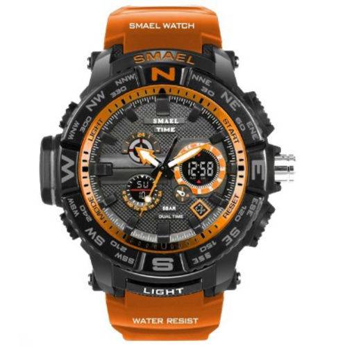 Relógio Time S-shock 1531 Esportivo a Prova D'água Laranja