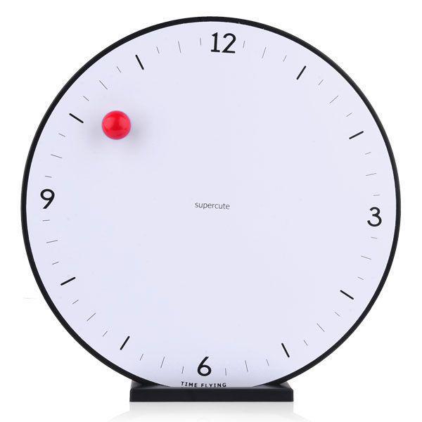 Relógio Timeflying Parede Preto com Fundo Branco 24 Cm - Supercute