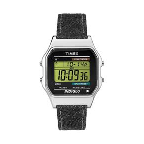 Relógio Timex Digital Pulseira de Couro e Jeans Tw2p77100ww/n