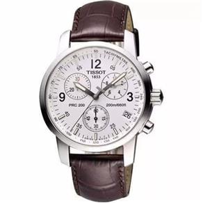 Relogio Tissot T17.1.516.32 Prc200 Couro Marrom com Branco