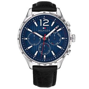 Relógio Tommy Hilfiger Azul Couro Preto 1791468