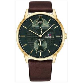 Relógio Tommy Hilfiger Verde Gold Couro Marrom 1791607