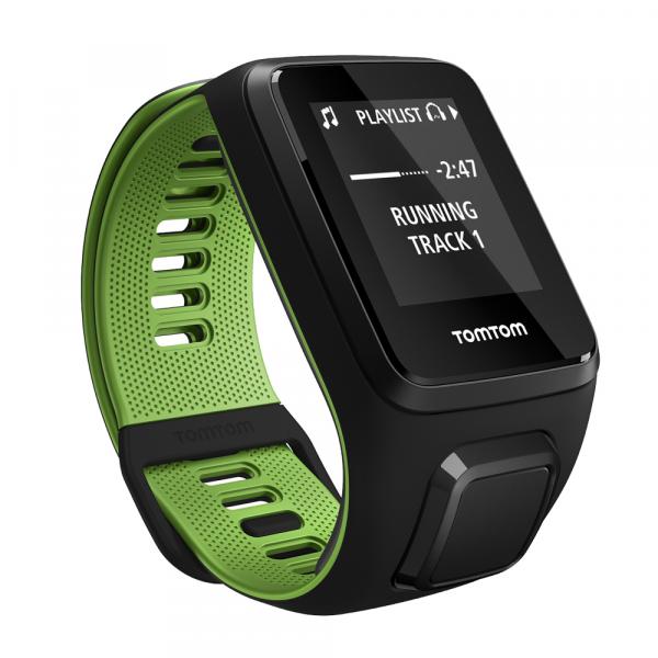 Relógio TomTom Runner 3 Cardio Music com GPS, à Prova Dágua, 3GB, Bluetooth - Preto e Verde Small