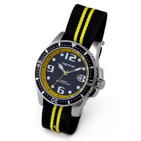 Relógio Triton MTX170 Prata/Preto/Amarelo