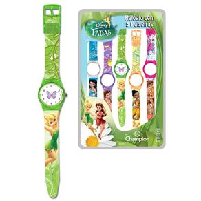 Relógio Troca Pulseira Infantil Analógico Disney Fadas DY28121F - Cores Sortidas