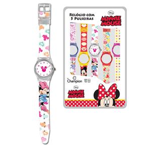 Relógio Troca Pulseira Infantil Analógico Disney Minnie DY28103M - Cores Sortidas