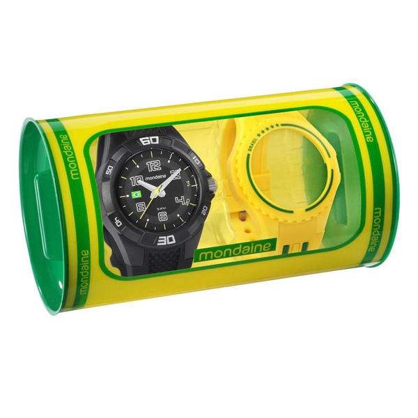 Relógio Troca Pulseiras Masculino Mondaine Urbano 69212G0MVNV1 - Preto/Amarelo