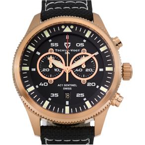 Relógio Tschuy - Vogt Ac1 Sentinel Masculino Ronda 5021.D Safira Intense Superluminova Swiss Chronógrafo